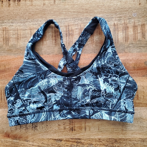 lululemon athletica Other - Lululemon 🍋 Stash N’ Run Bra Eternal Wave Starlight Black / Black Size 10